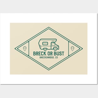 Breck or Bust: Breckenridge Co Camper Van Adventure Tee Posters and Art